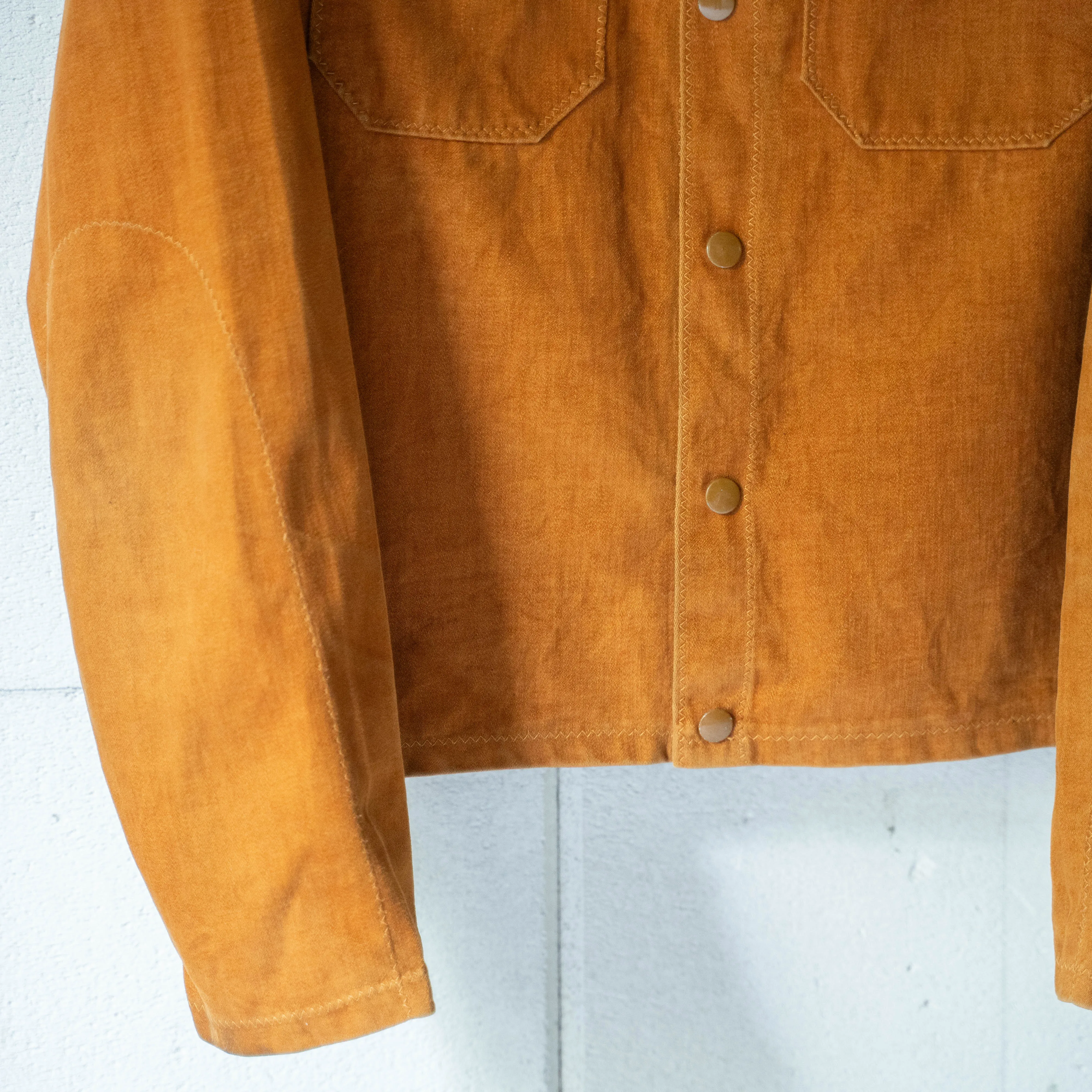 1970-80s USA? orange color cotton satin trucker jacket