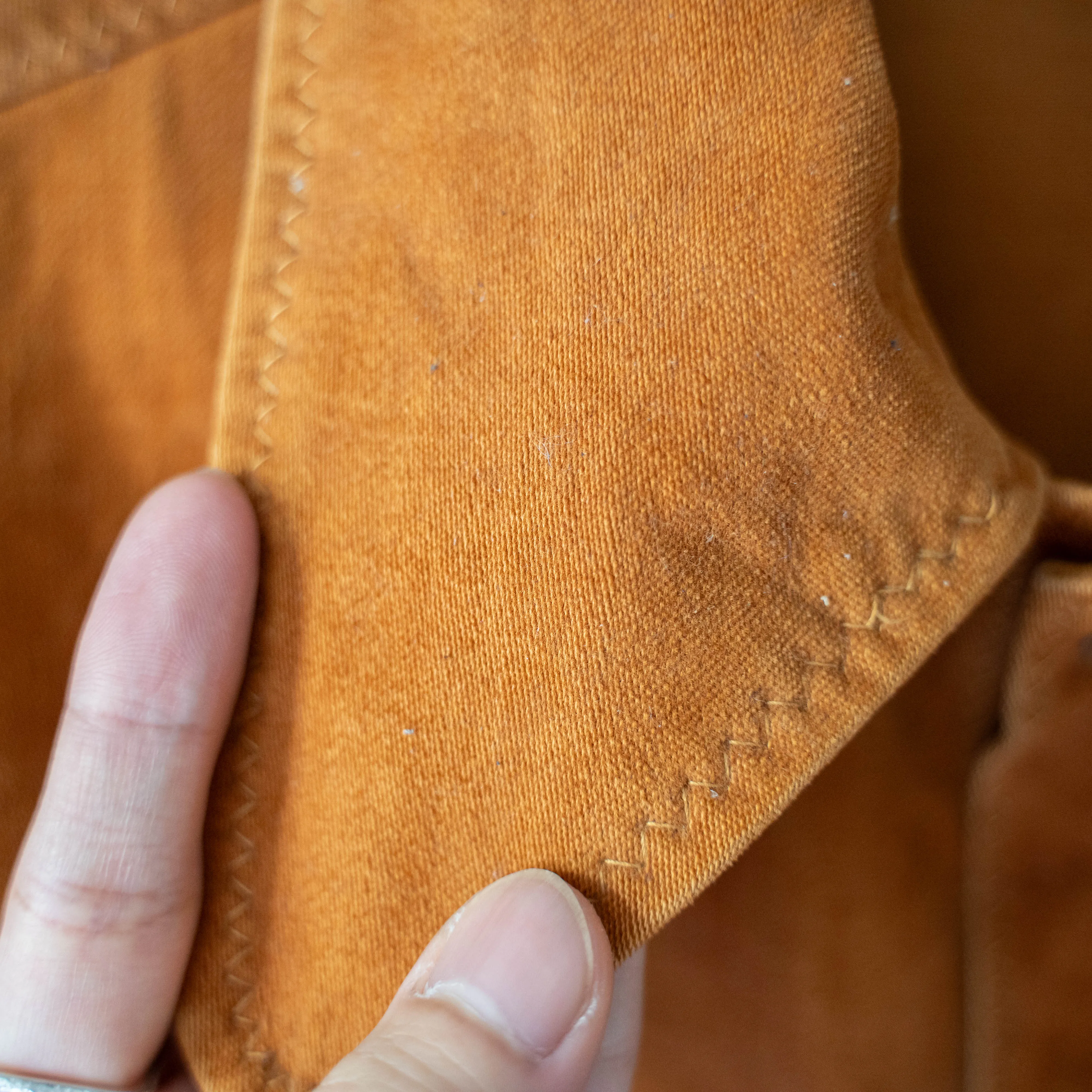 1970-80s USA? orange color cotton satin trucker jacket