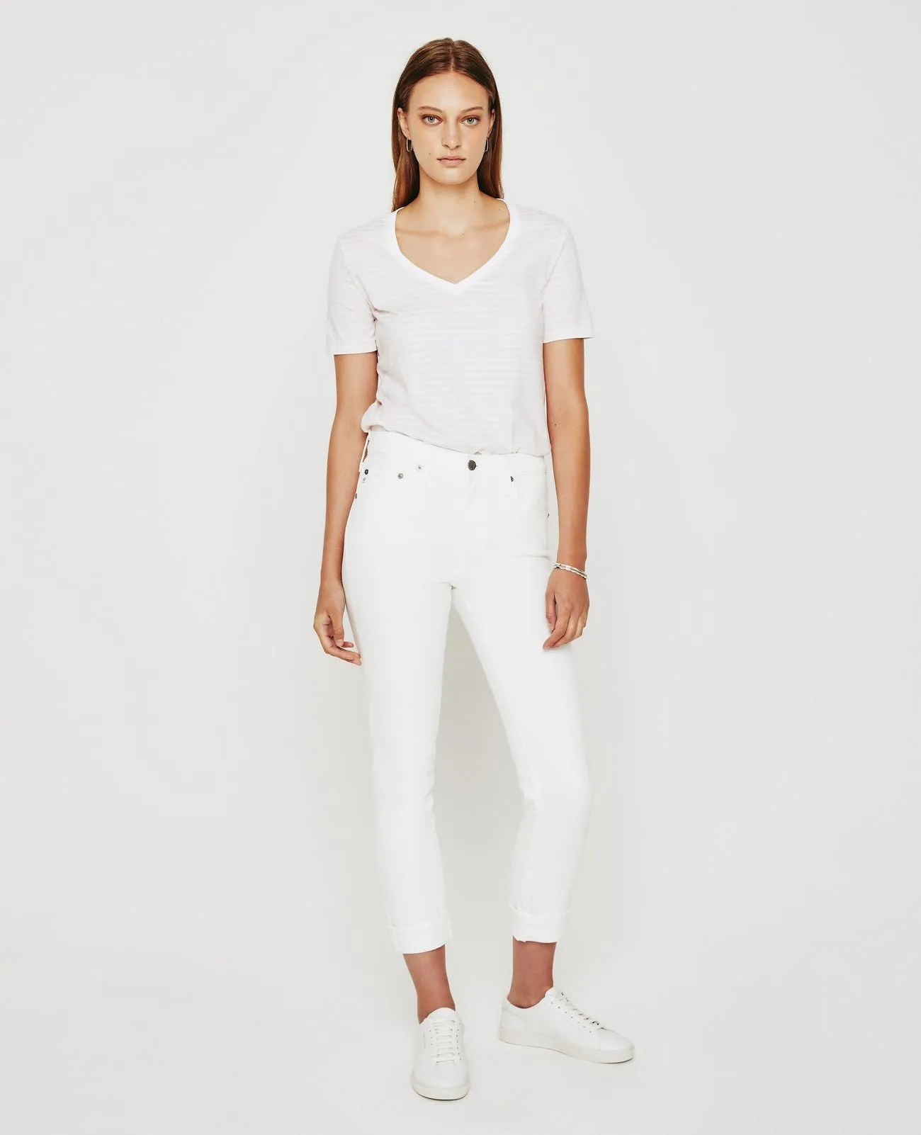 AG Denim Ex Boyfriend Slim in Tonal White