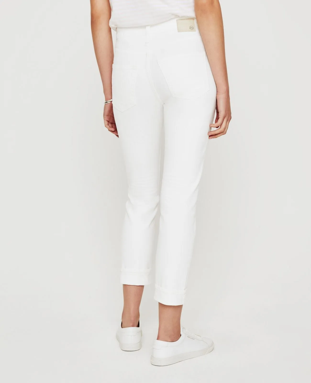 AG Denim Ex Boyfriend Slim in Tonal White