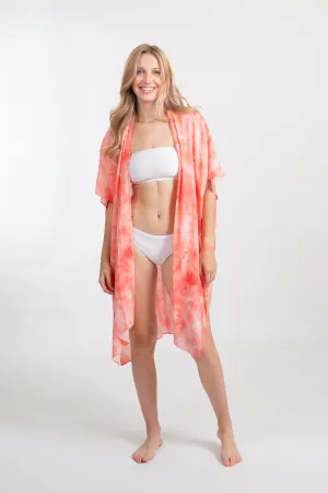 Aquarelle Tie Dye Printed Beach Kimono