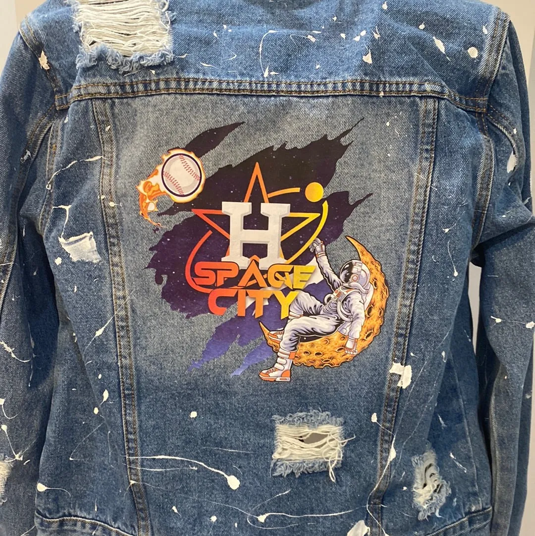 Astros Man on the Moon Jean jacket