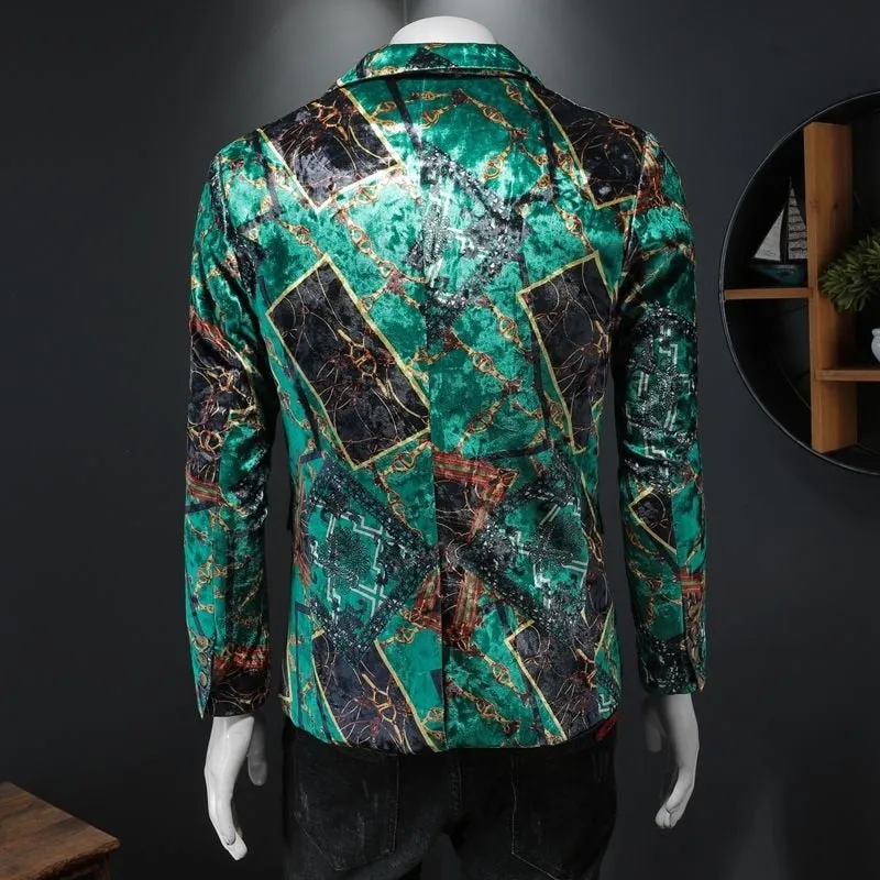 Baroque Retro Impressionism Print Blazers