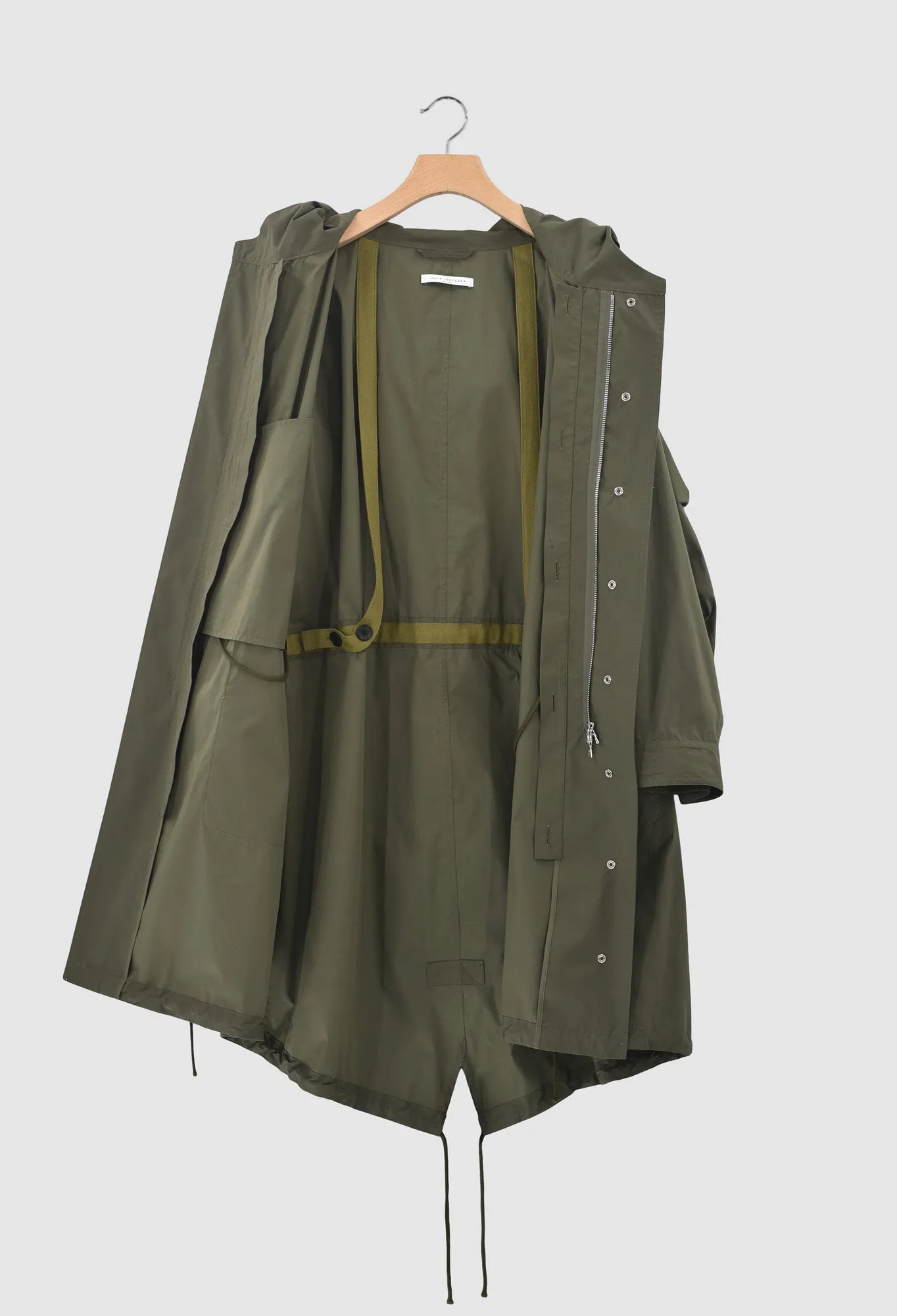 BILLIE - Light Technical Outerwear Hooded Military Style Parka in Green