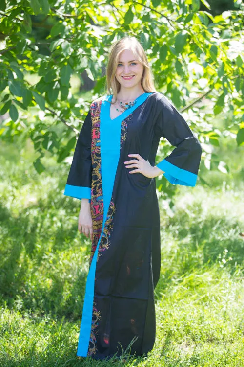 Black The Glow-within Style Caftan in Cheerful Paisleys Pattern