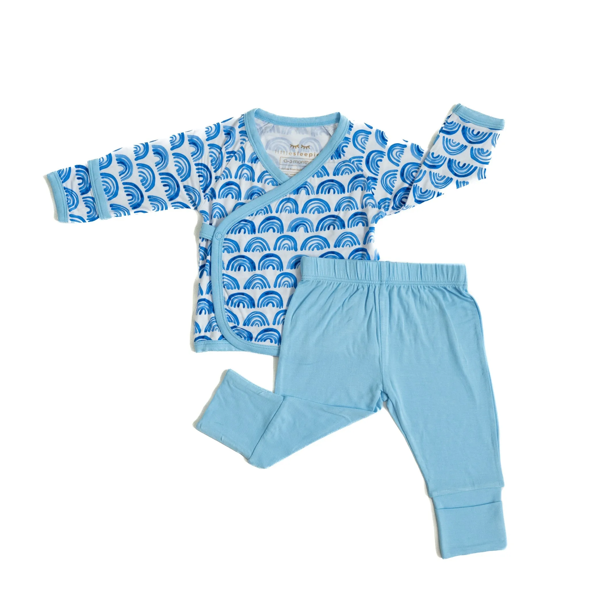 Blue Rainbows Two-Piece Bamboo Viscose Crossover Set