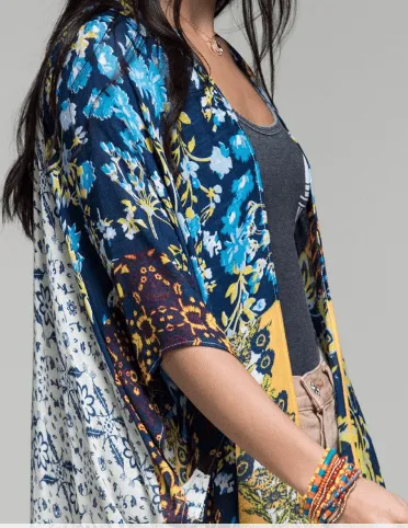 Boho Floral Tile Kimono