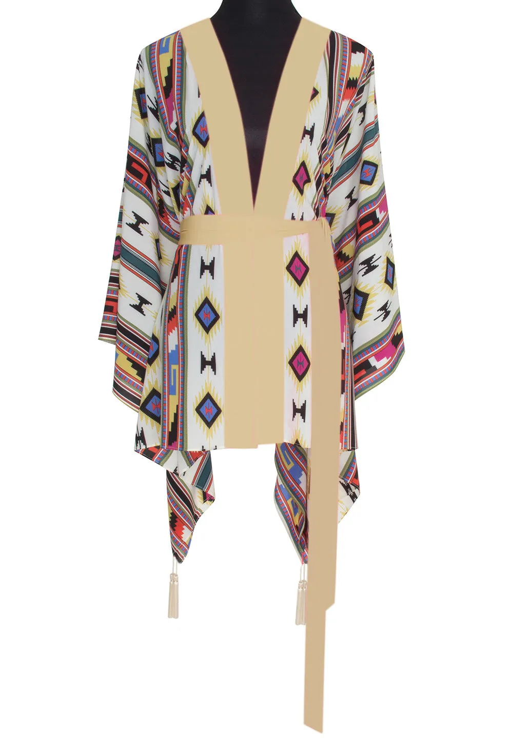 Boho - Pink Navajo Kimono Wings (Beige)