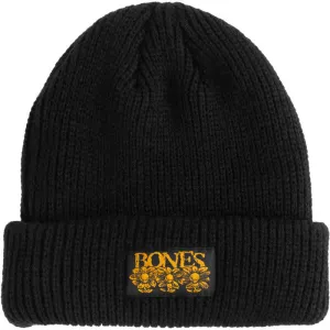 Bones Pushing Up Daisies Beanie Black