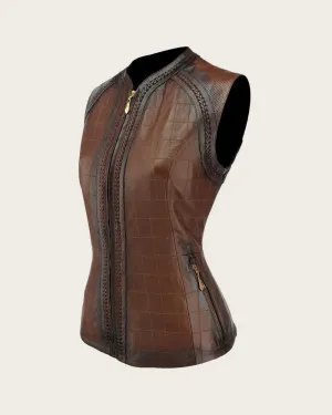 Brown ovine vest