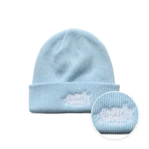 BSRAWF EMBR BEANIE SKYBLUE