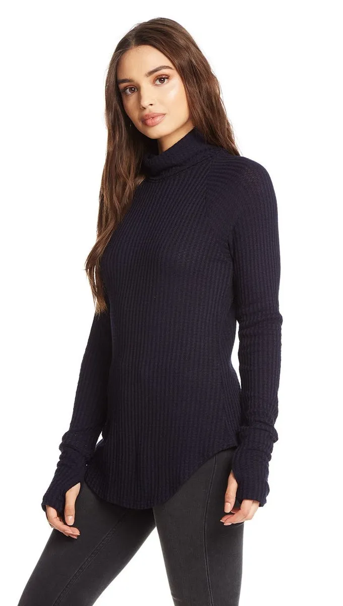 Chaser Thermal Raglan Turtleneck Blueberry