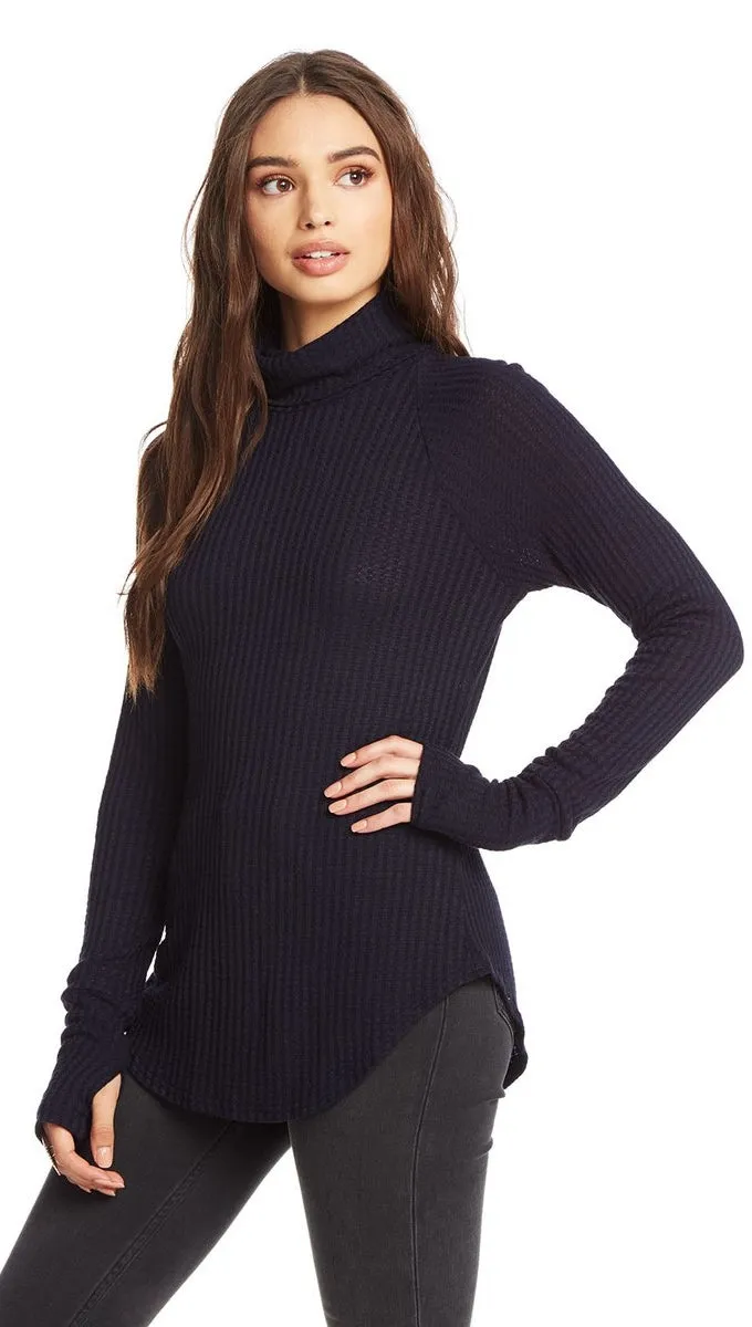 Chaser Thermal Raglan Turtleneck Blueberry