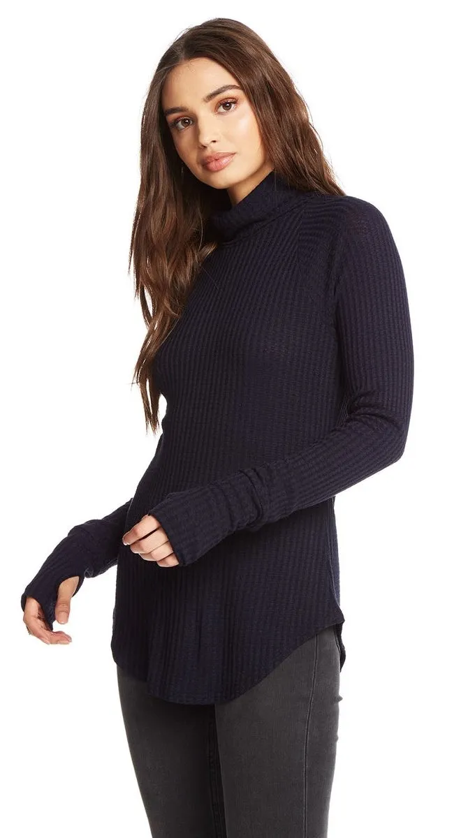 Chaser Thermal Raglan Turtleneck Blueberry