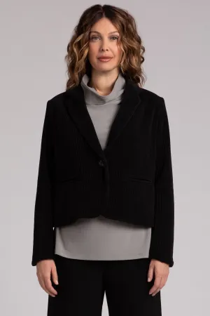 Chenille Cord Classic Blazer | Black