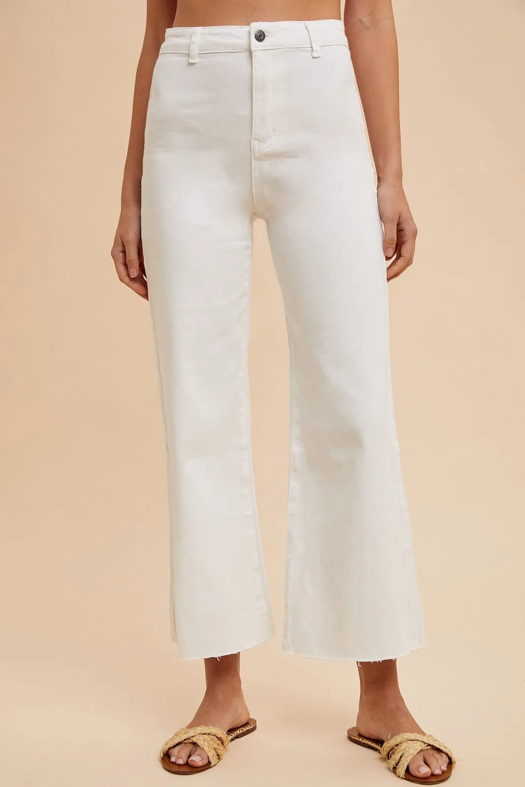 Codi Stretch High Rise Wide Leg Cropped Jeans