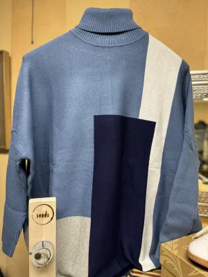 Color block box sweater