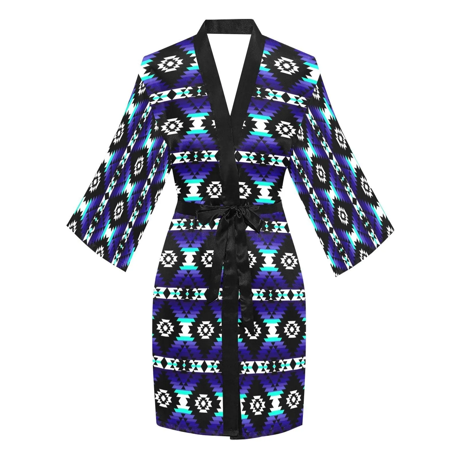 Cree Confederacy Midnight Long Sleeve Satin Robe