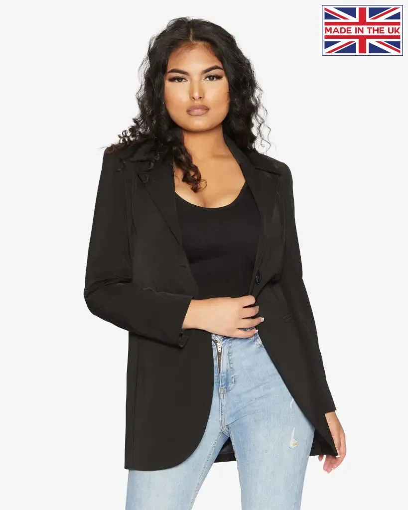 Curved Hem Longline Blazer