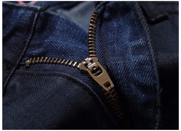 Dark Blue Embroidery Patchwork with Rivets Men Jeans