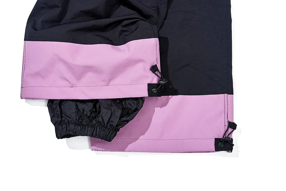 DOUBLE BOX TRACK PANTS BLACK / PASTEL PURPLE