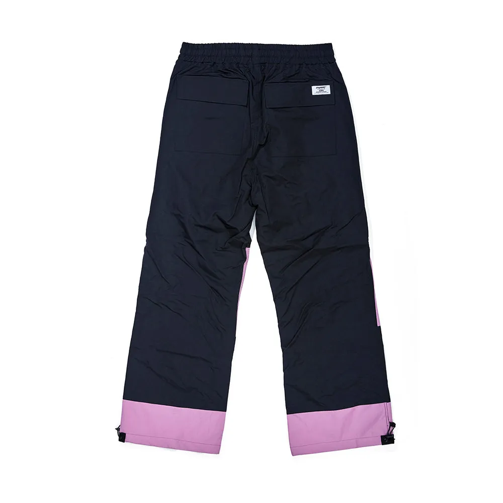 DOUBLE BOX TRACK PANTS BLACK / PASTEL PURPLE