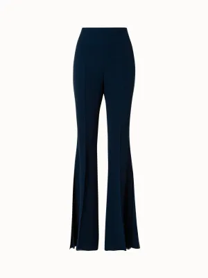 Double-Layer Silk Georgette Bootcut Pants with Slits