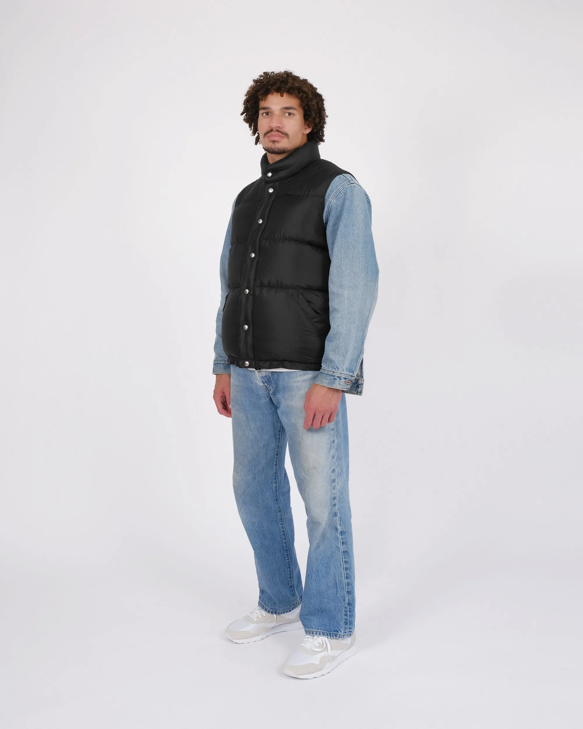 Down Italian Vest - Streakfree Nylon - Black