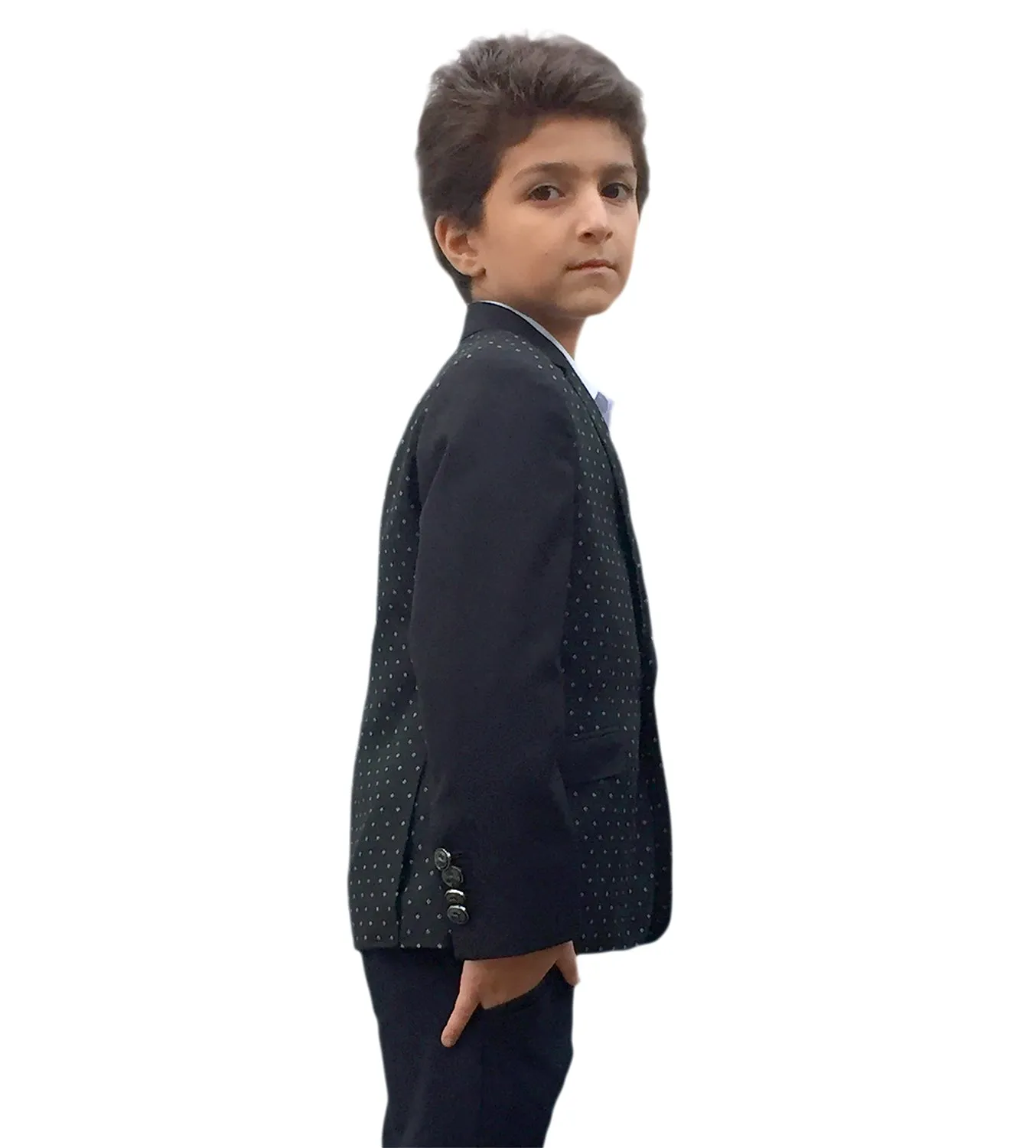 ELIE BALLEH Boys BLACK Diamond Dot Blazer JACKET