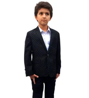 ELIE BALLEH Boys BLACK Diamond Dot Blazer JACKET