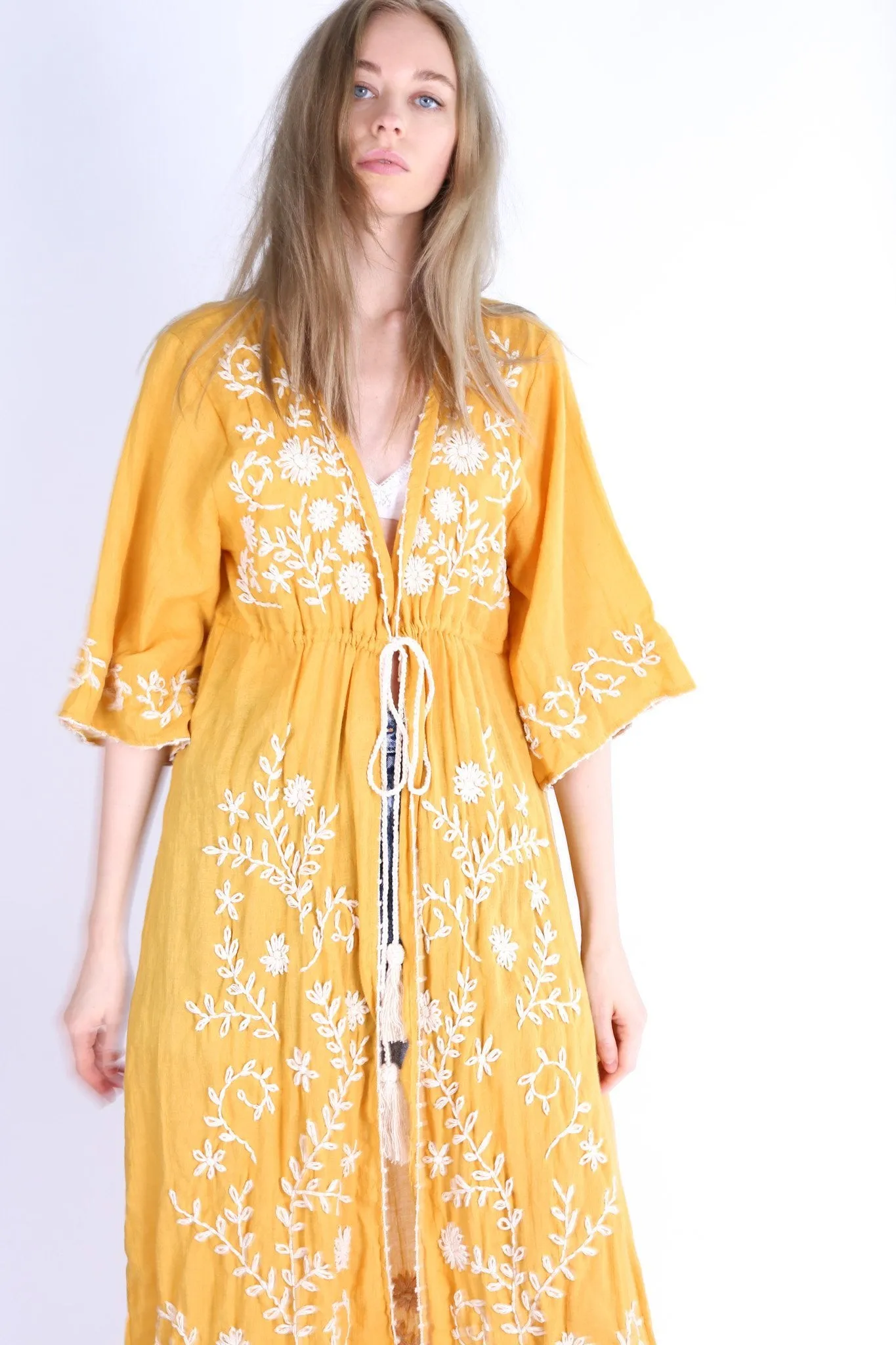 EMBROIDERED KIMONO DUSTER CALIFORNIA LOVE MIA