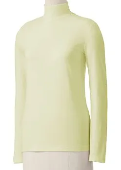 Essential Solid Mockneck Cotton Top  Shirt