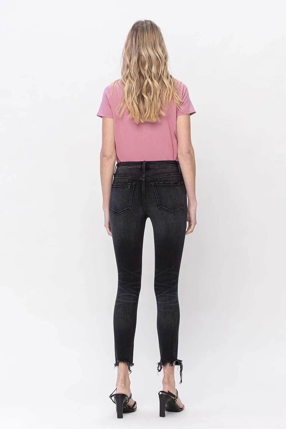 Flying Monkey - Mid Rise Crop Destroyed Hem Skinny Jeans - F5294A