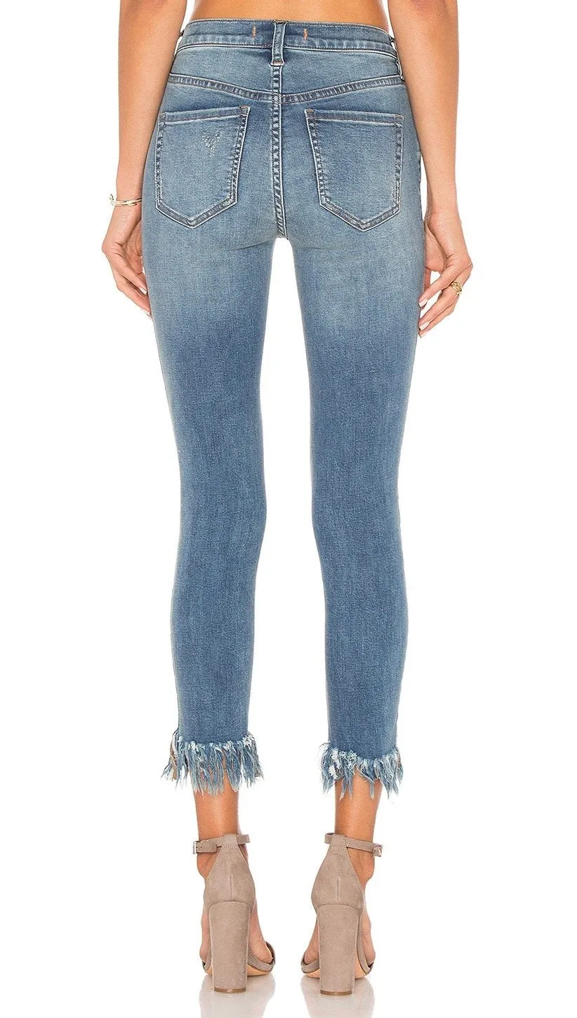 Free People Great Heights Frayed Skinny Blue Sky