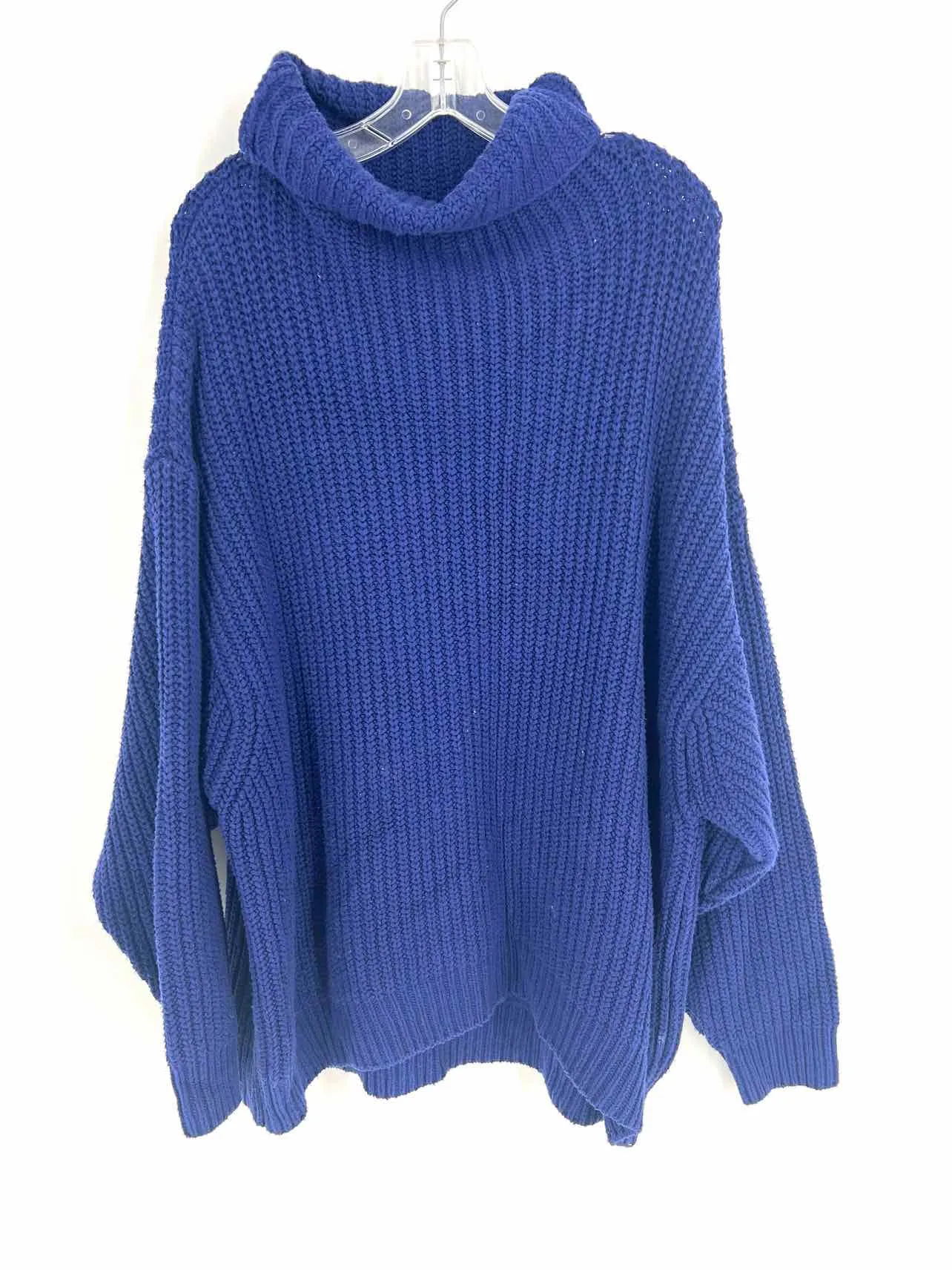 Free People Size M Navy Turtleneck Knit Sweaters Sweater