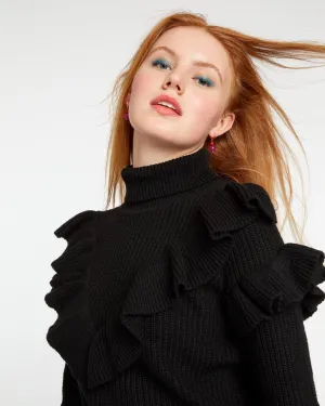 Frill Turtleneck - Black