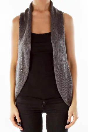 Gray Blue Knitted Vest