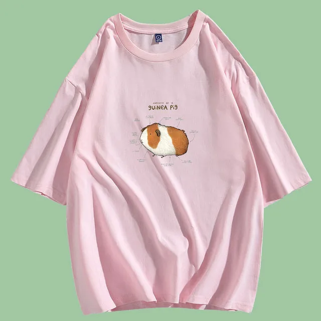 Guinea Pig Cotton Pyjamas - Mid-Length Sleeves T-Shirt & Pants Set