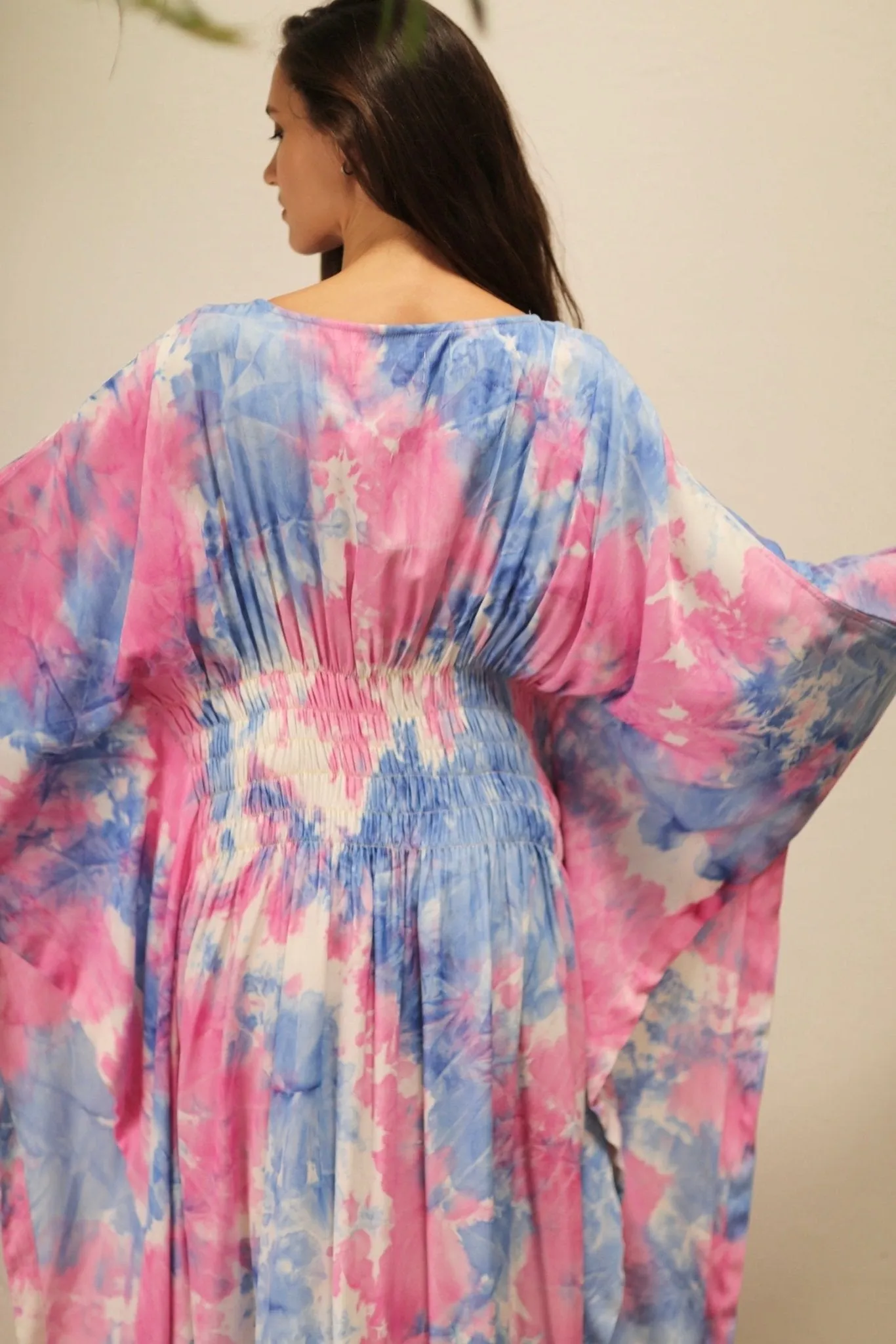 HECATE TWIN BLUE PINK KAFTAN DRESS