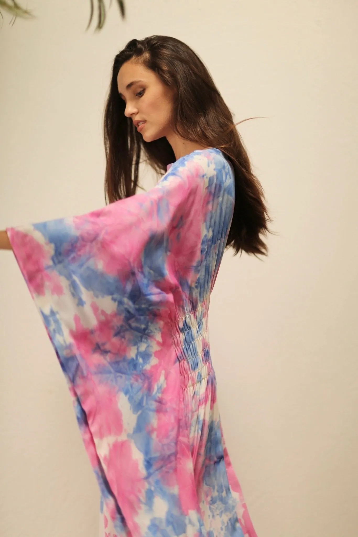 HECATE TWIN BLUE PINK KAFTAN DRESS