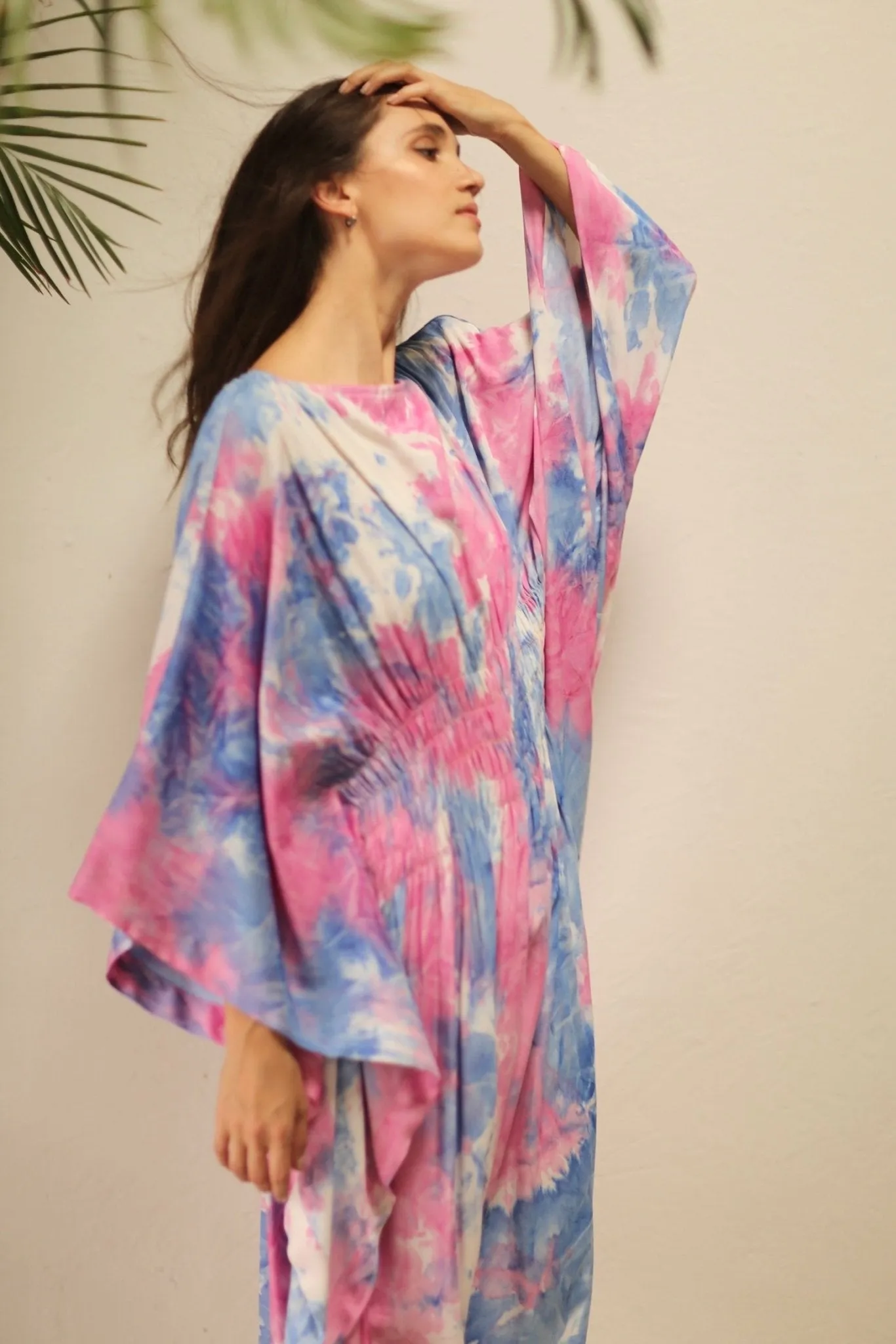 HECATE TWIN BLUE PINK KAFTAN DRESS