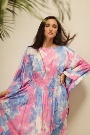 HECATE TWIN BLUE PINK KAFTAN DRESS