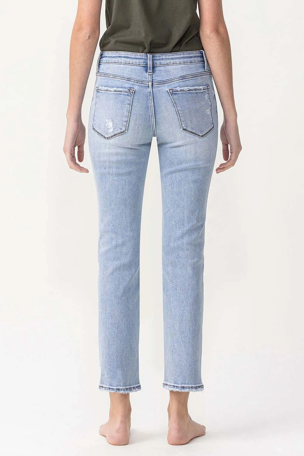 Here For Now Mid Rise Straight Leg Jeans