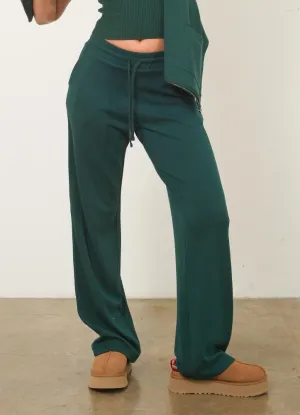 HW Wide Leg Sweatpants in Dark Green by Hyfve