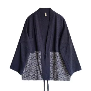 Indigo Japanese Wave Kimono Jacket