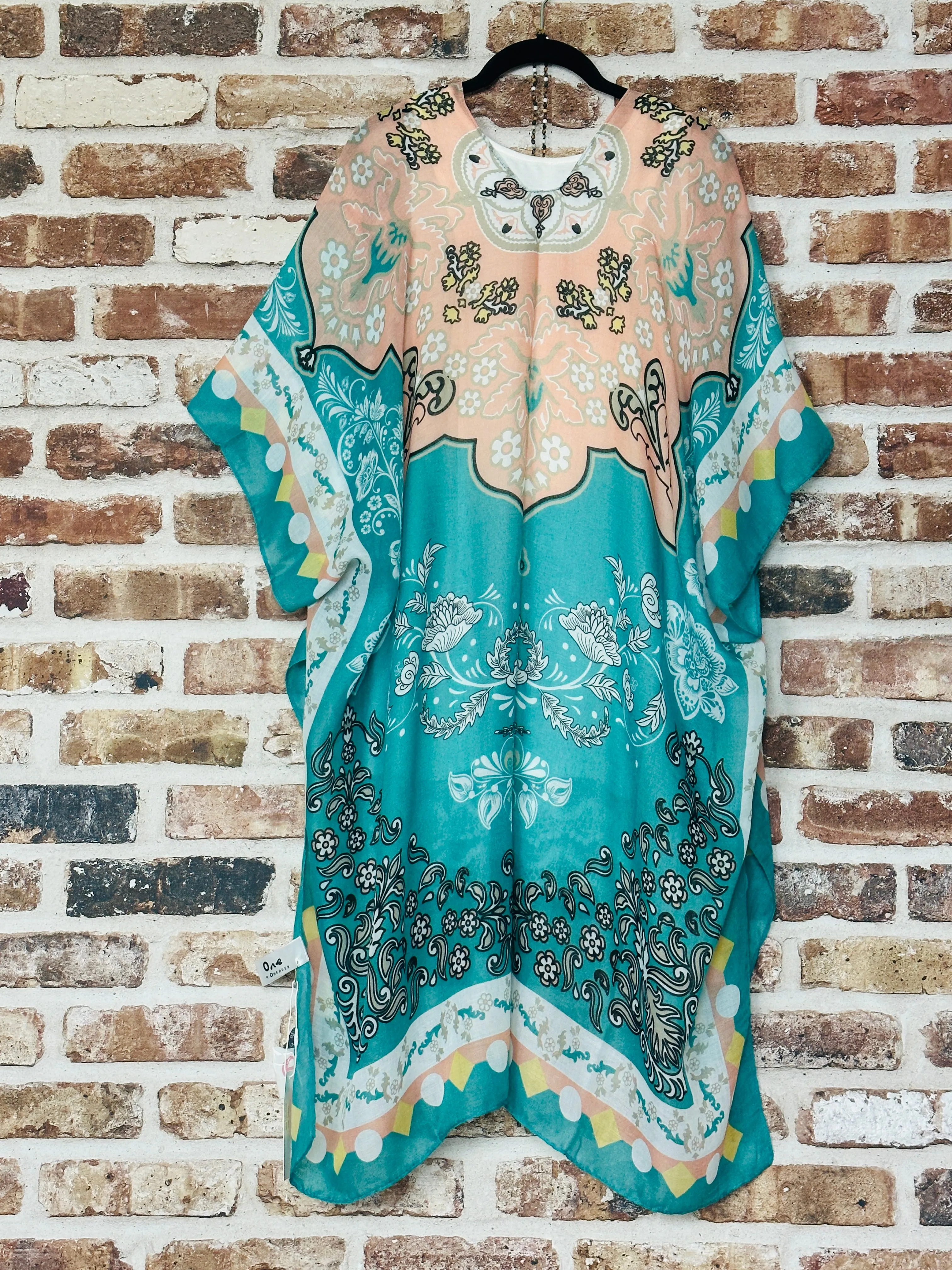 It is up to you Boho Peach Floral Kimono- one size