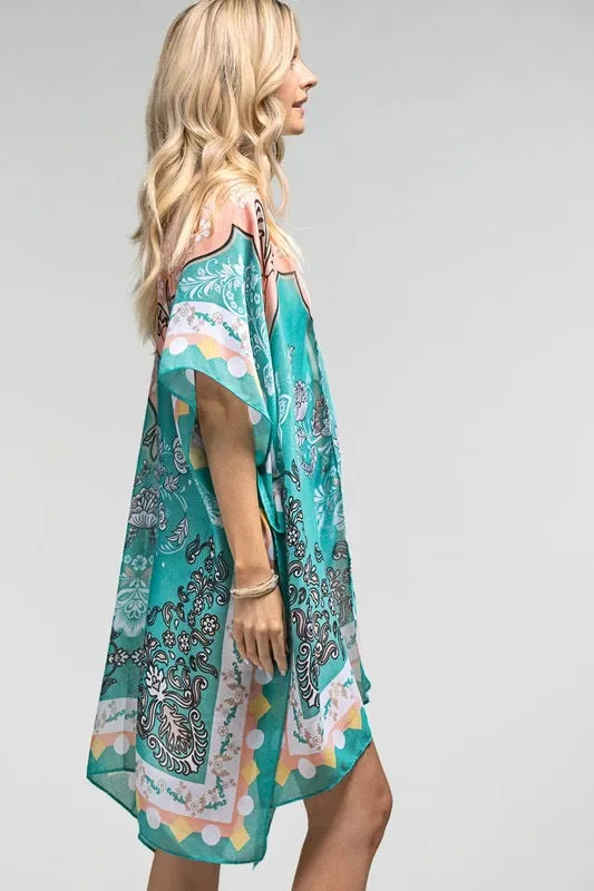 It is up to you Boho Peach Floral Kimono- one size