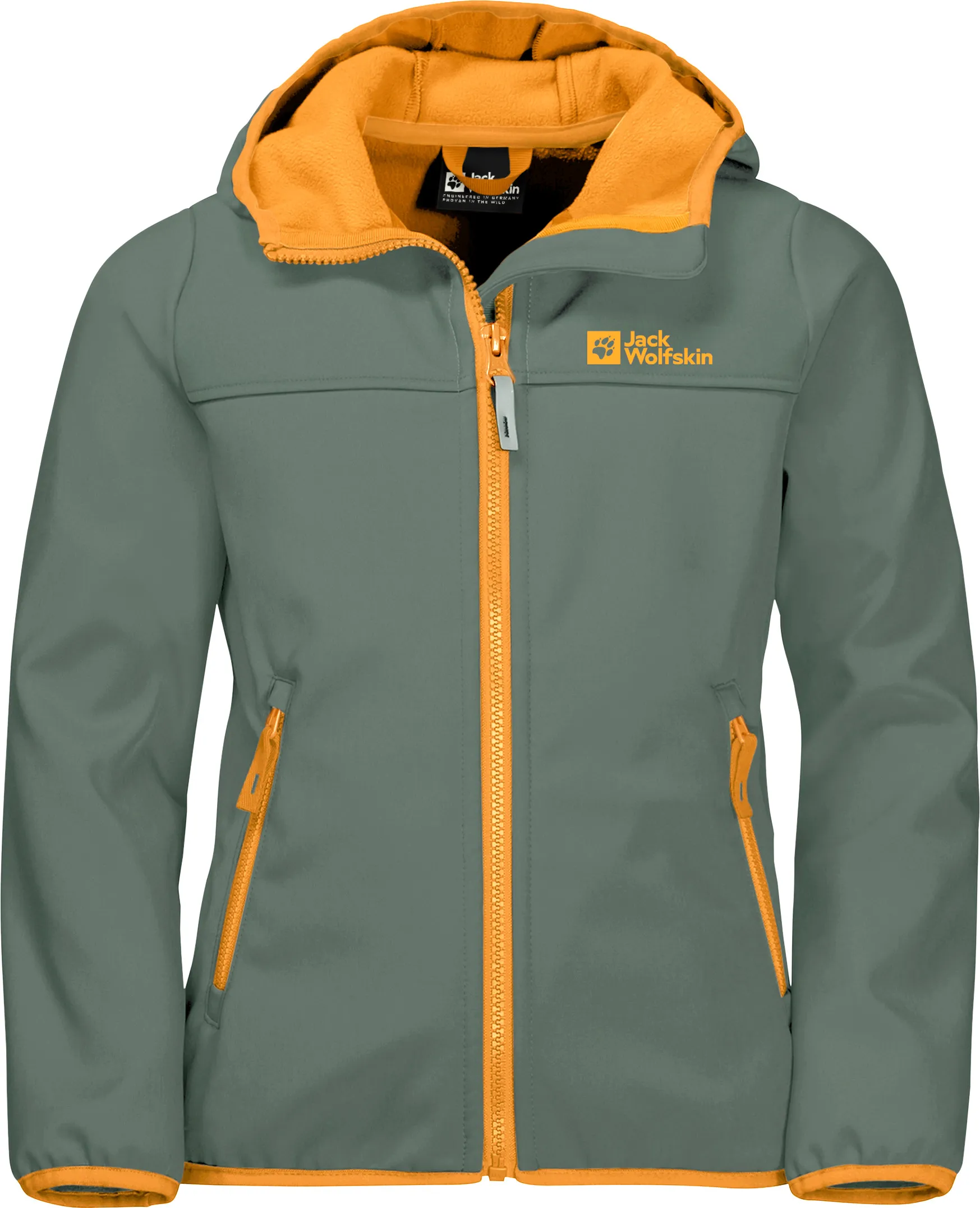 Jack Wolfskin Kids&#x27; Fourwinds Jacket Dark Green/Orange | Buy Jack Wolfskin Kids&#x27; Fourwinds Jacket Dark Green/Orange here | Outnorth