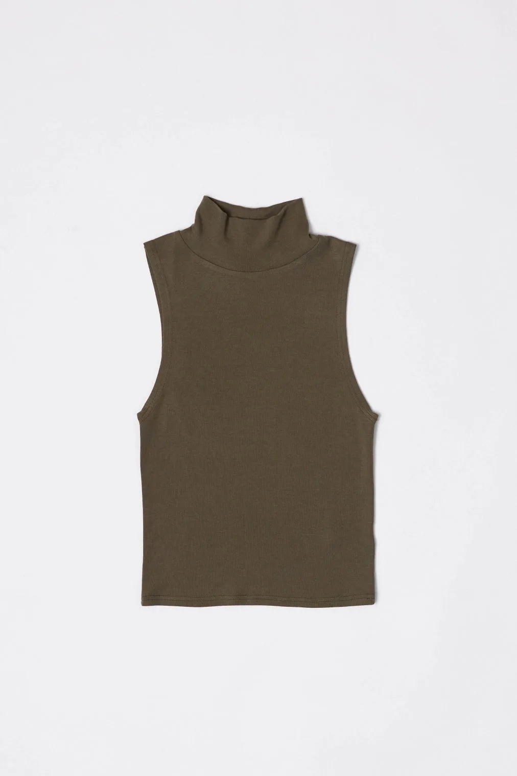 Jadyn Turtleneck Sleeveless Top - Olive