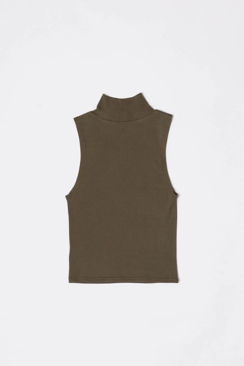 Jadyn Turtleneck Sleeveless Top - Olive